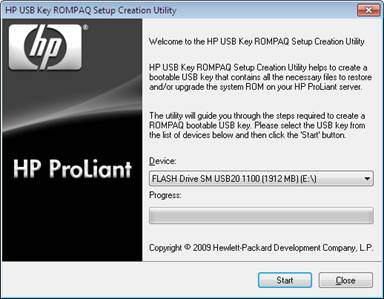 hp server boot from usb
